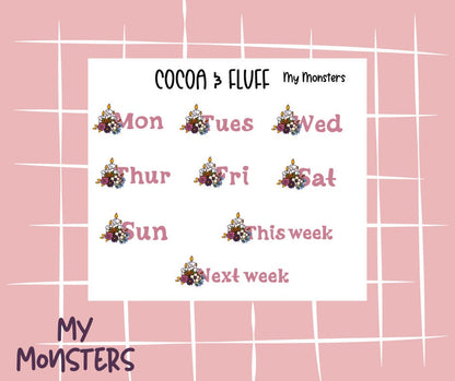 My Monsters Deco Sticker Sheet