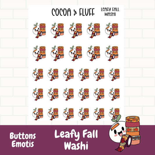 Fall Washi Leafy Planner Icons