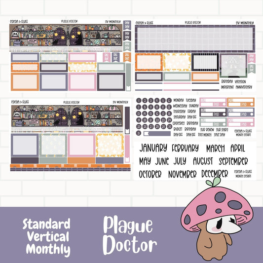 Plague Doctor Standard Vertical Monthly Sticker Kit