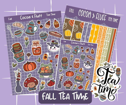 Fall Tea Time Deco Sticker Sheet