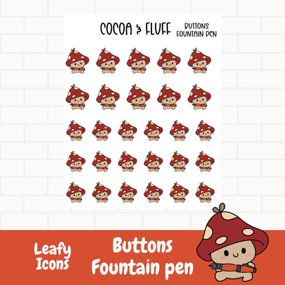 Fountain Pen Buttons Planner Icons